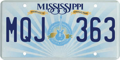 MS license plate MQJ363