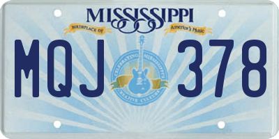 MS license plate MQJ378