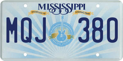 MS license plate MQJ380