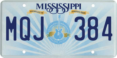 MS license plate MQJ384