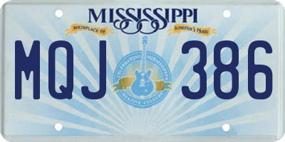 MS license plate MQJ386