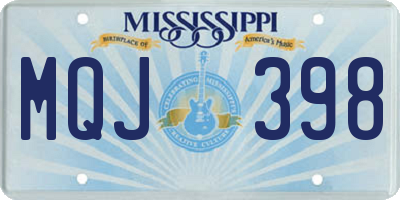MS license plate MQJ398