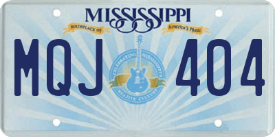 MS license plate MQJ404