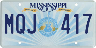 MS license plate MQJ417