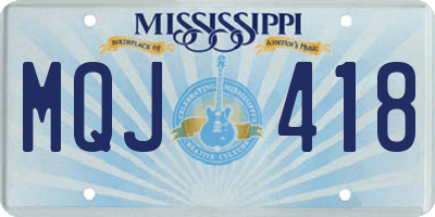 MS license plate MQJ418