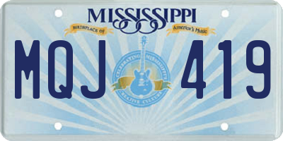 MS license plate MQJ419