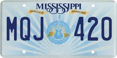 MS license plate MQJ420