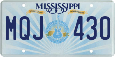 MS license plate MQJ430