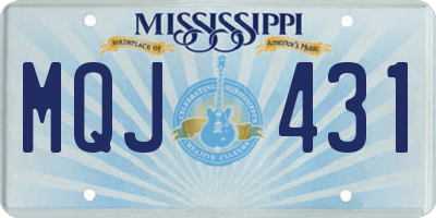 MS license plate MQJ431
