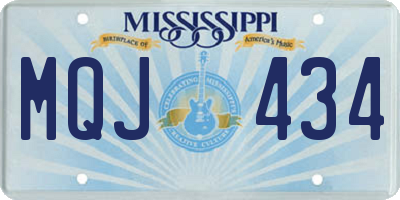 MS license plate MQJ434