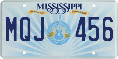 MS license plate MQJ456