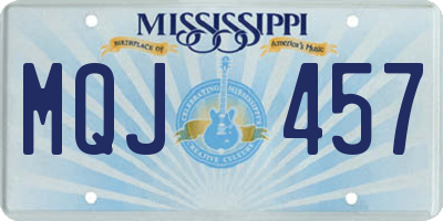 MS license plate MQJ457
