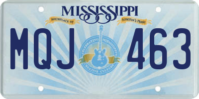 MS license plate MQJ463