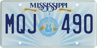 MS license plate MQJ490