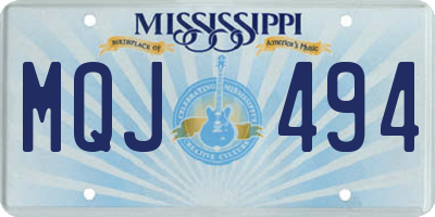 MS license plate MQJ494