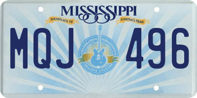 MS license plate MQJ496