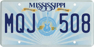 MS license plate MQJ508