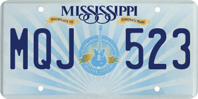 MS license plate MQJ523