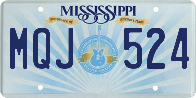 MS license plate MQJ524
