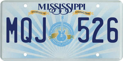 MS license plate MQJ526