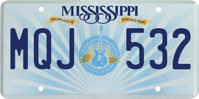 MS license plate MQJ532