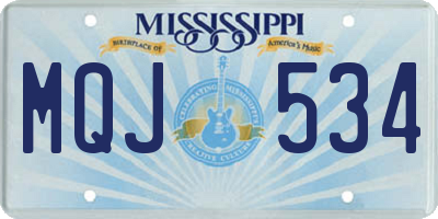 MS license plate MQJ534
