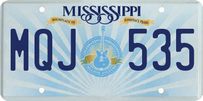 MS license plate MQJ535