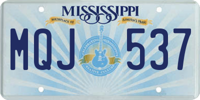 MS license plate MQJ537