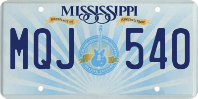 MS license plate MQJ540