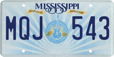 MS license plate MQJ543