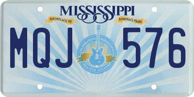 MS license plate MQJ576