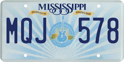 MS license plate MQJ578