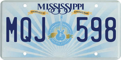 MS license plate MQJ598