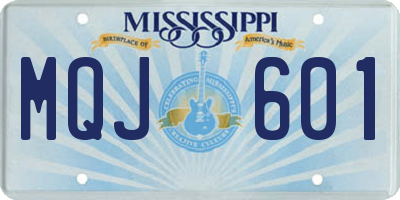 MS license plate MQJ601