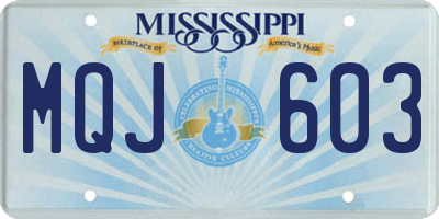 MS license plate MQJ603