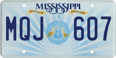 MS license plate MQJ607