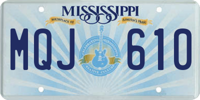 MS license plate MQJ610