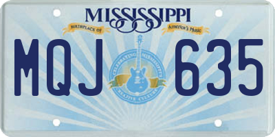 MS license plate MQJ635