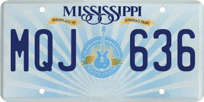 MS license plate MQJ636