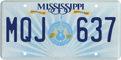 MS license plate MQJ637