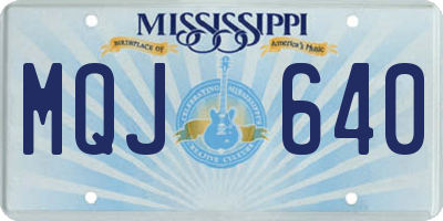 MS license plate MQJ640