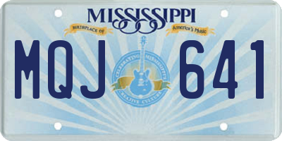 MS license plate MQJ641