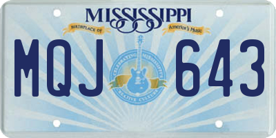 MS license plate MQJ643
