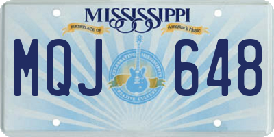 MS license plate MQJ648