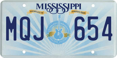 MS license plate MQJ654