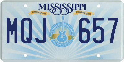 MS license plate MQJ657