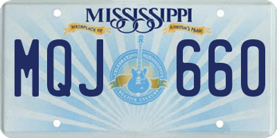 MS license plate MQJ660