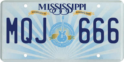 MS license plate MQJ666