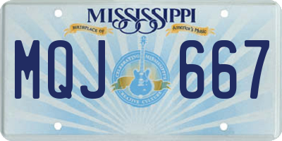 MS license plate MQJ667