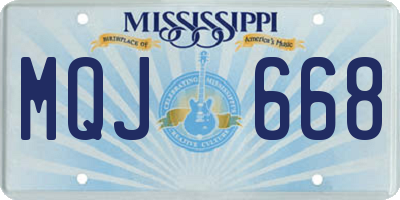 MS license plate MQJ668